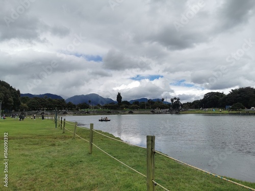 Lake in the city of Bogota, Colombia. photo