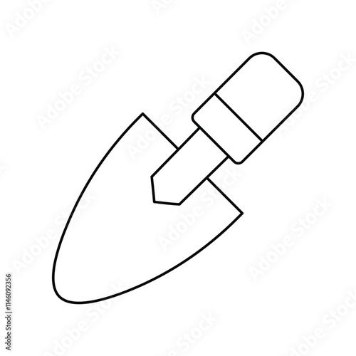 trowel lineal icon with white background vector stock illustration