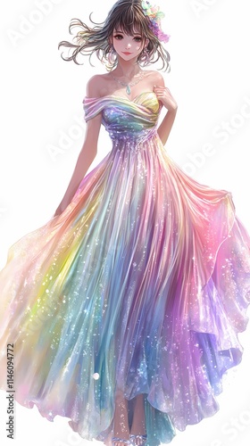 Enchanted Rainbow Dress: A Pastel Dream