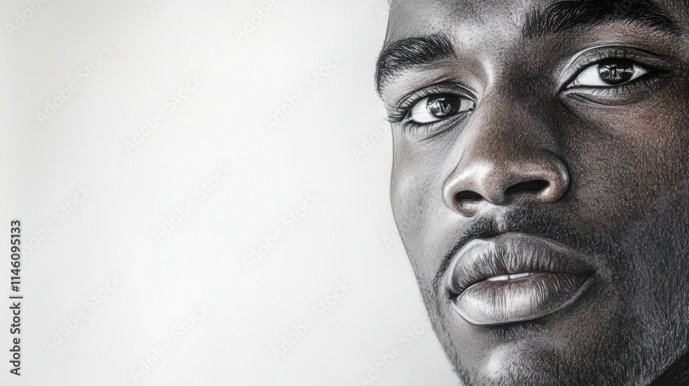 Close Up Portrait Of A Young Black Mans Face Close Up Portrait Of A Young Black Mans Face