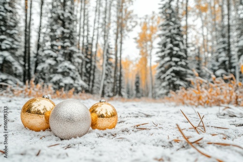 Elegant Christmas dinner table setting with candles, ornaments, and festive decorations, clean background--C100. Beautiful simple AI generated image photo