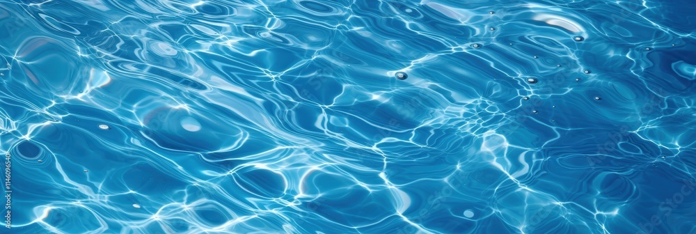 Serene Top View of Crystal Clear Blue Water with Gentle Waves and Sunlight Reflections, Perfect for Nature and Relaxation Themes Serene Top View of Crystal Clear Blue Water with Gentle Waves and Sunlight Reflections, Perfect for Nature and Relaxation Themes