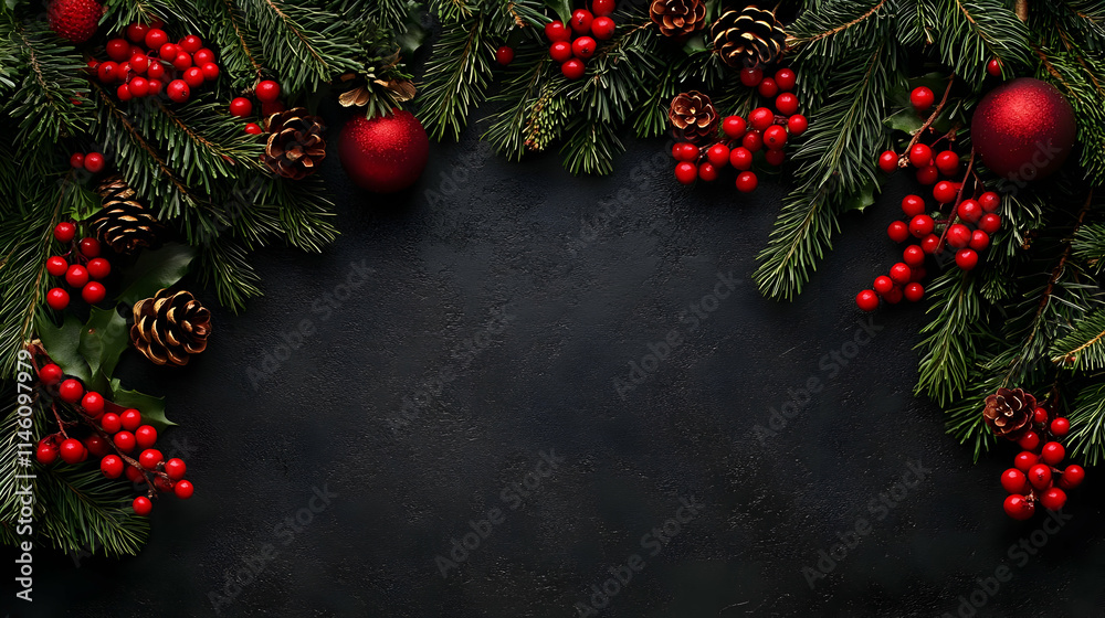 Holiday Ornament Branches Frame Festive Winter Holiday Ornament Branches Frame Festive Winter