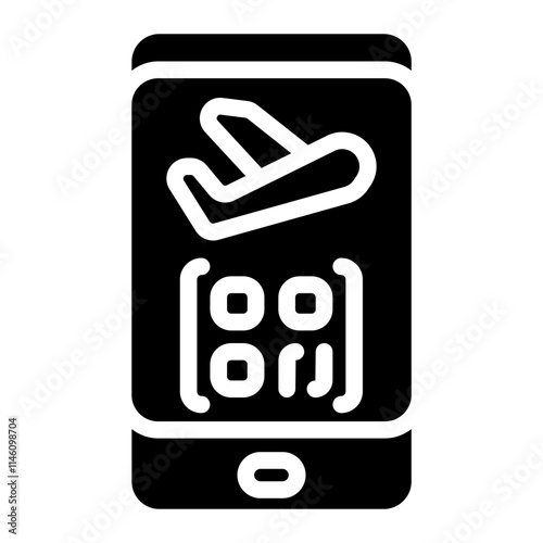 Mobile boarding pass Solid Icon