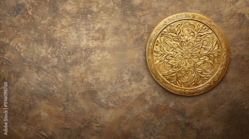 Golden Ornate Medallion on ...