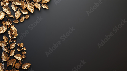 Golden Leaves on Black: Ele...