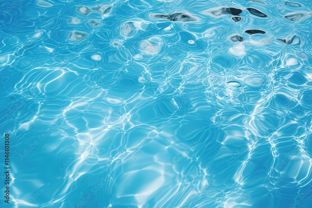 Top View of Clear Blue Water with Sunlight Reflections and Gentle Ripples Creating a Tranquil and Serene Scene Top View of Clear Blue Water with Sunlight Reflections and Gentle Ripples Creating a Tranquil and Serene Scene