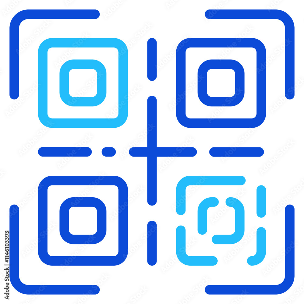 Obraz premium QR code Duoline Icon