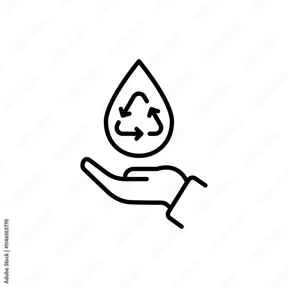 Renewable water outline icons, minimalist vector illustration ,simple transparent graphic element .Isolated on white background Renewable water outline icons, minimalist vector illustration ,simple transparent graphic element .Isolated on white background