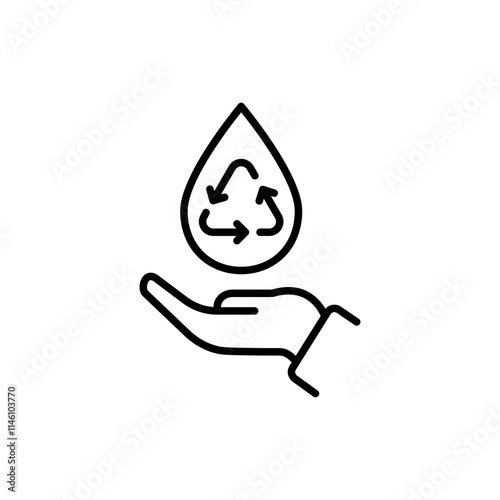 Renewable water outline icons, minimalist vector illustration ,simple transparent graphic element .Isolated on white background