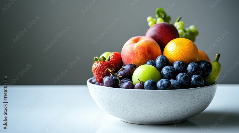Fresh and Vibrant Fruit Bowl Displaying Variety of Colors and Textures Fresh and Vibrant Fruit Bowl Displaying Variety of Colors and Textures