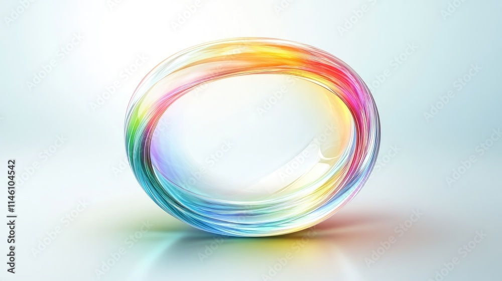 Colorful Abstract Oval Shape with Soft Light Background Colorful Abstract Oval Shape with Soft Light Background