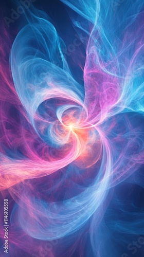 Abstract Swirling Nebula Cosmic Dance of Light and Color in Vibrant Hues