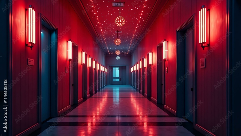 a stunning illustration of house hallway retro neon c Retro Neon Christmas Theme a stunning illustration of house hallway retro neon c Retro Neon Christmas Theme