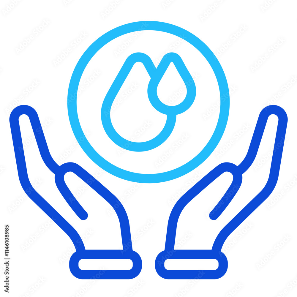 Water prevention Duoline Icon Water prevention Duoline Icon