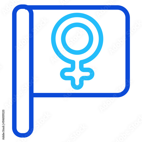 Women day flag Duoline Icon