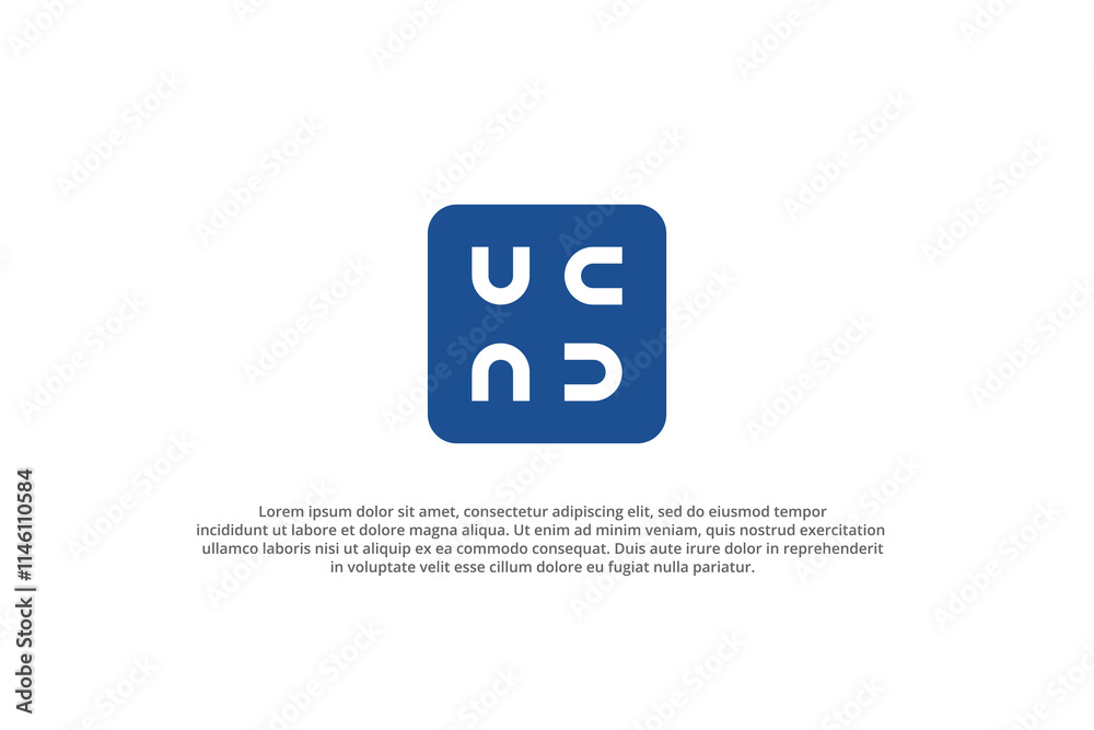 letter u and n initial in square frame luxury fashion logo letter u and n initial in square frame luxury fashion logo