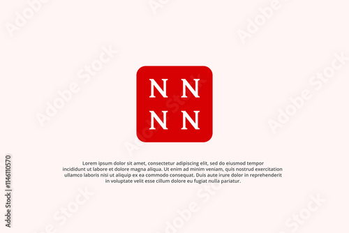 letter n initial in square frame luxury fashion logo