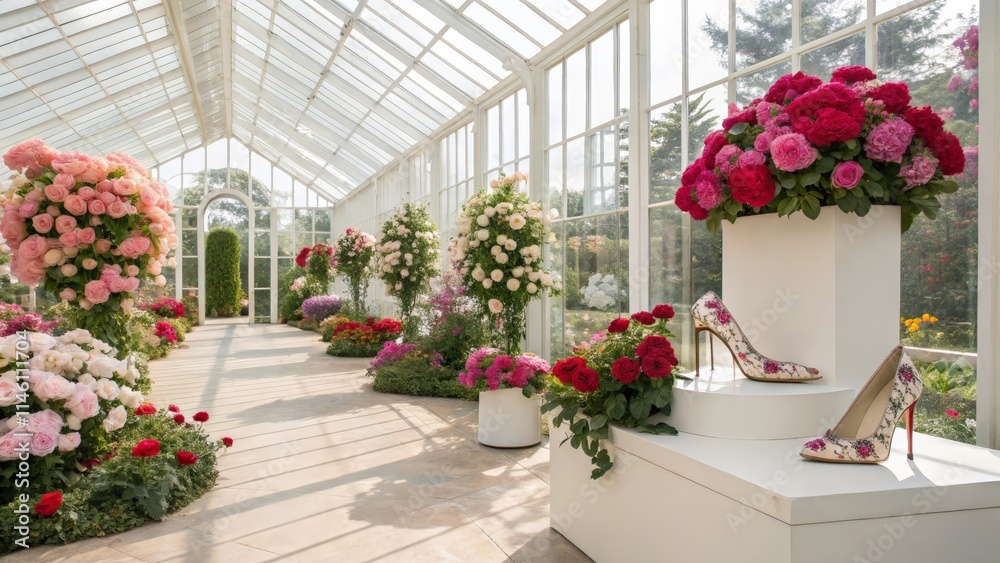Fototapeta premium flowers in a greenhouse