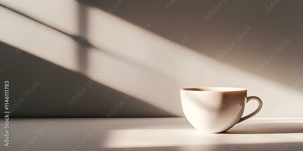 A minimalist white ceramic cup on a pure white background, softly lit A minimalist white ceramic cup on a pure white background, softly lit