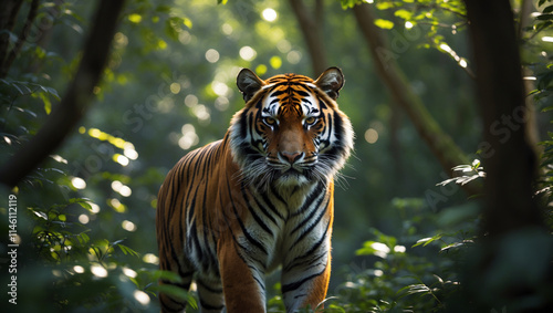 Explore stunning tiger images: majestic wild tigers, Bengal tigers, and fierce tiger portraits. Perfect for presentations, creative designs, and wildlife projects. photo