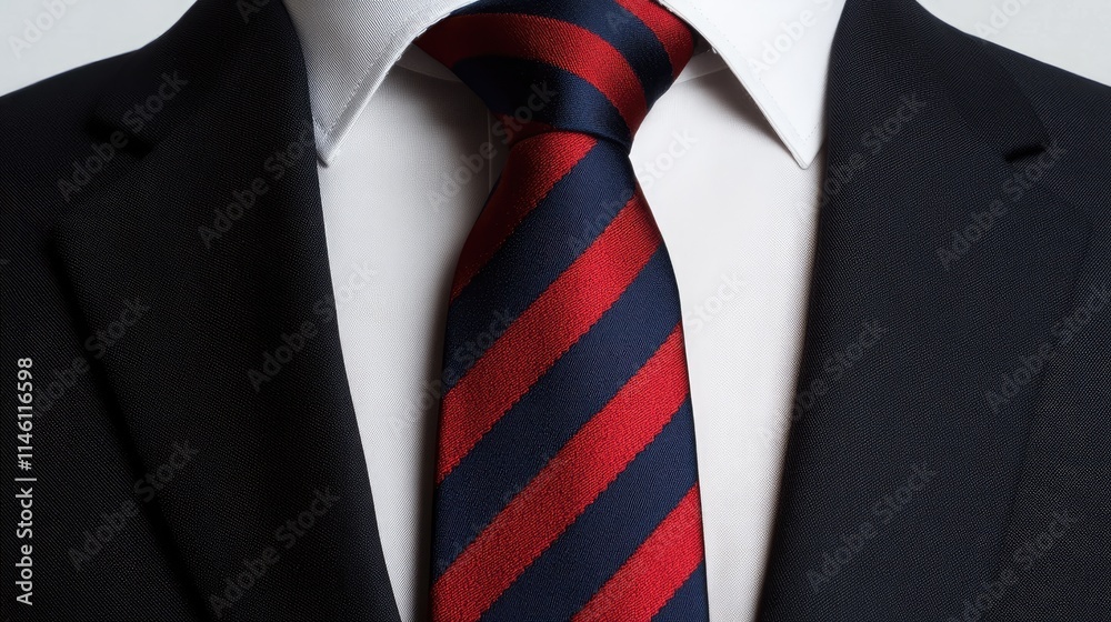 Stylish Formal Attire with Dark Suit and Striped Tie for Men Stylish Formal Attire with Dark Suit and Striped Tie for Men