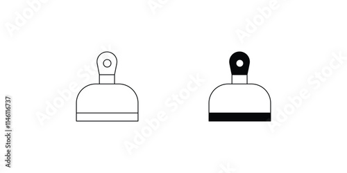 putty knife set icon with white background vector stock illustration