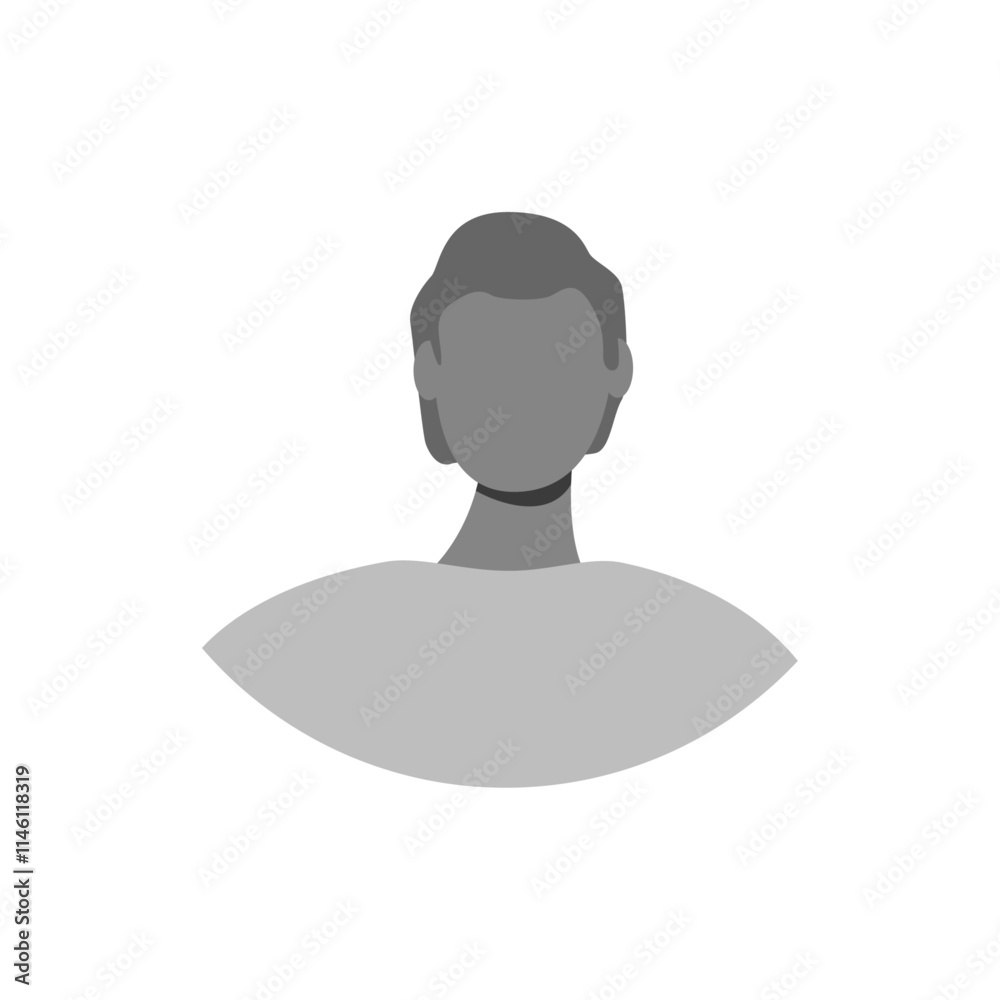 Vector flat illustration in grayscale. Icons of man and woman. Avatar, user profile, person icon, profile picture. Suitable for social media profiles, icons, screensavers and as a template. Vector flat illustration in grayscale. Icons of man and woman. Avatar, user profile, person icon, profile picture. Suitable for social media profiles, icons, screensavers and as a template.