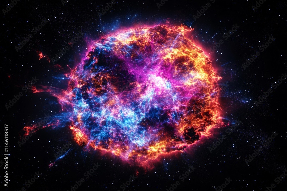 An explosive cosmic image capturing fiery stardust and dynamic energy in vibrant hues, portraying the magnificence and unpredictability of celestial events. An explosive cosmic image capturing fiery stardust and dynamic energy in vibrant hues, portraying the magnificence and unpredictability of celestial events.