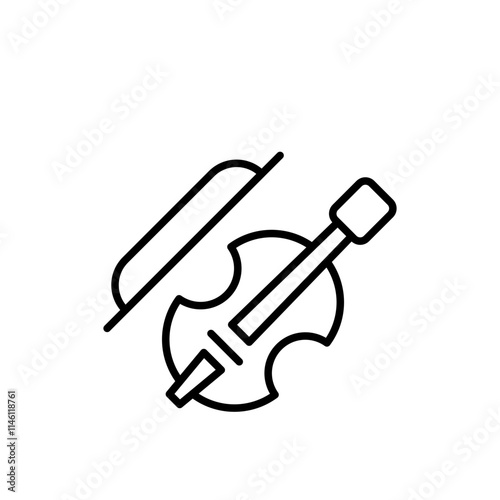 Violin outline icons, minimalist vector illustration ,simple transparent graphic element .Isolated on white background