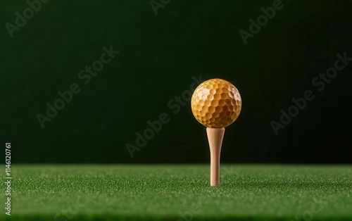 sustainability product concept. A biodegradable golf tee made from cornstarch, designed to break down naturally in the soil, sustainability product innovation biodegradable, green sports innovation photo