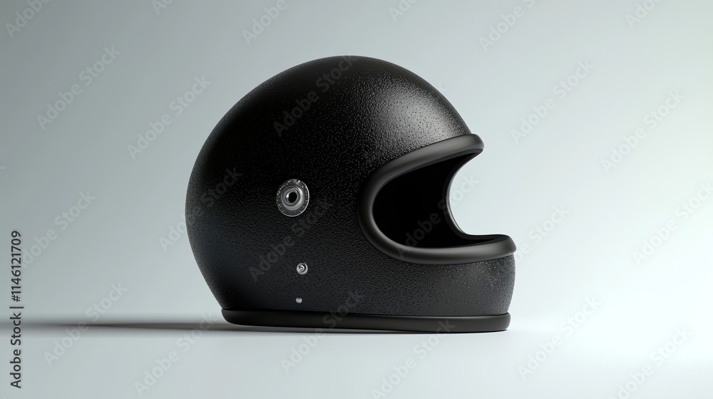 A sleek black motorcycle helmet showcasing a minimalist design and safety features. A sleek black motorcycle helmet showcasing a minimalist design and safety features.