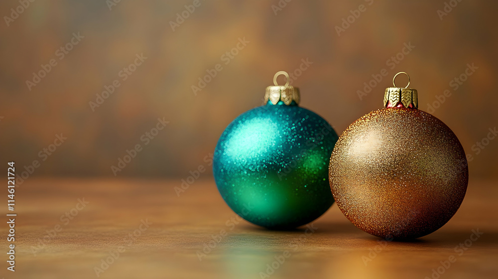 Sparkling Ornaments Decorate Festive Table Sparkling Ornaments Decorate Festive Table