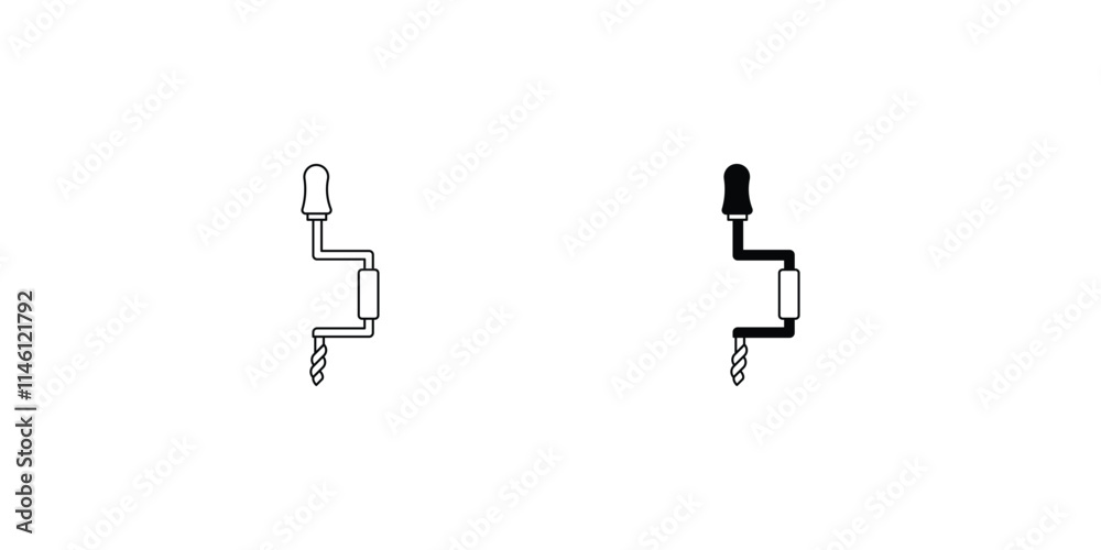 hand drill set icon with white background vector stock illustration hand drill set icon with white background vector stock illustration