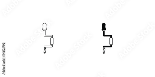 hand drill set icon with white background vector stock illustration