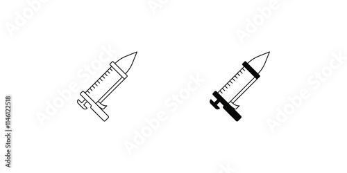 caulk gun set icon with white background vector stock illustration