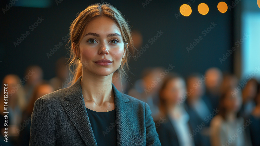 Obraz premium Confident Young Businesswoman at Conference