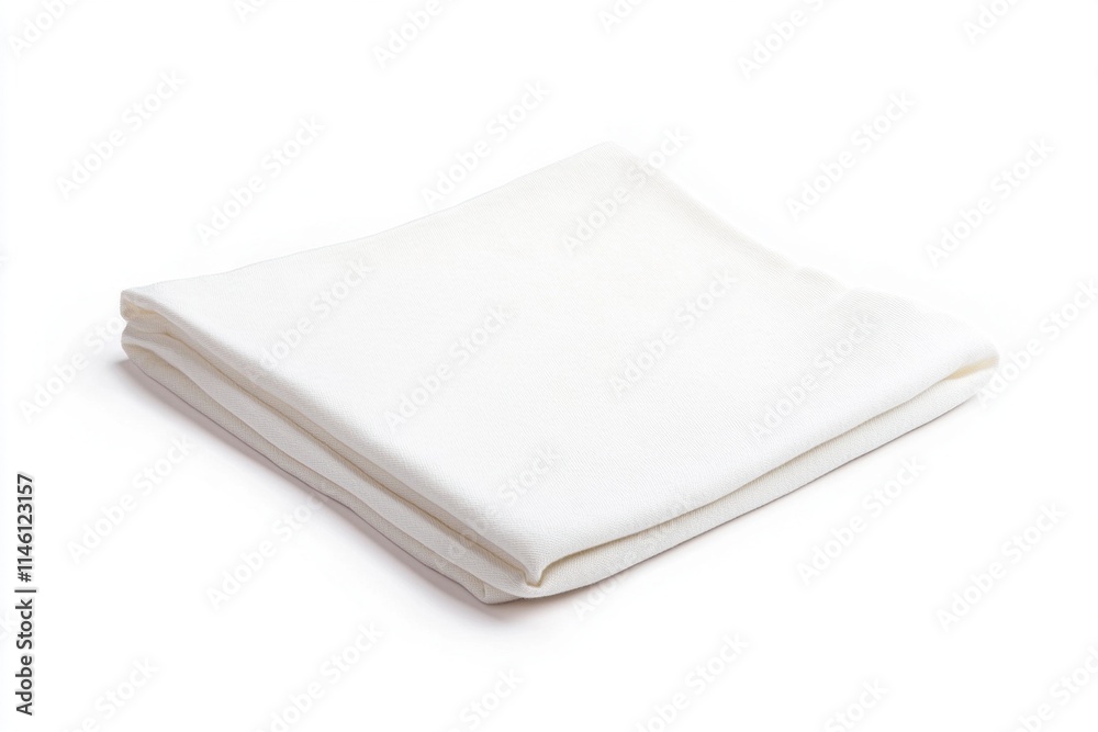 Closeup of perfectly folded cloth napkin in white color.