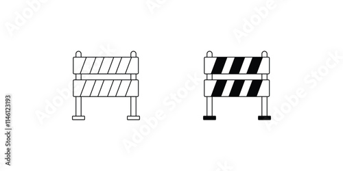 barrier set icon with white background vector stock illustration