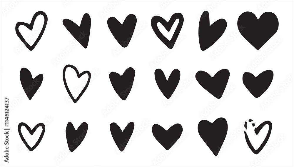 Love heart vector set. love icon valentin days love. illustration set EPS10 Love heart vector set. love icon valentin days love. illustration set EPS10