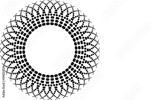 Obraz na płótnie Round frame. Circle Ornamental decorative frame with graphic element w salonie