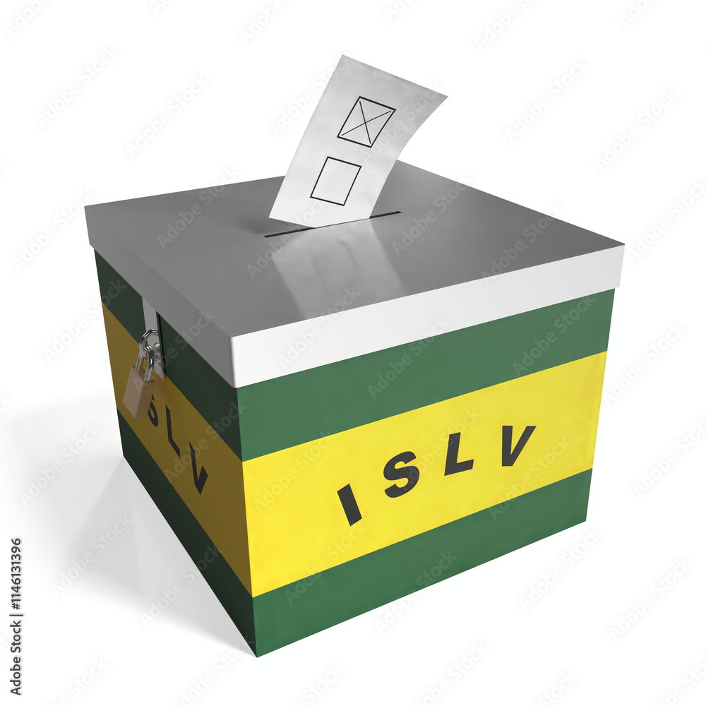 Leeward Islands - ballot box with flag - 3D illustration Leeward Islands - ballot box with flag - 3D illustration