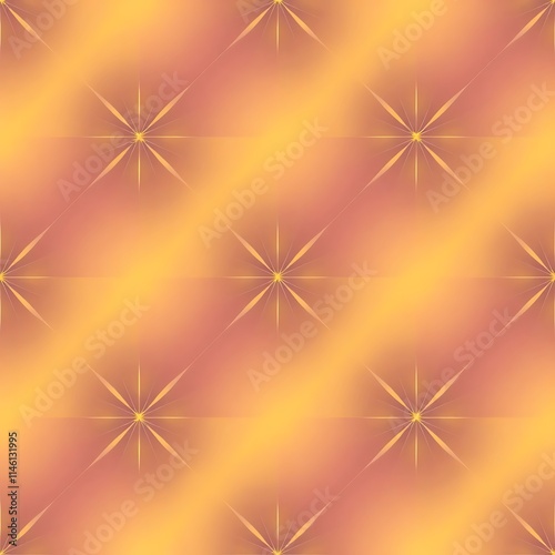 Golden Radiance: Seamless Pattern of Subtle Stars 