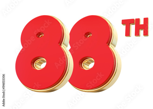 88th Anniversary Red Number photo