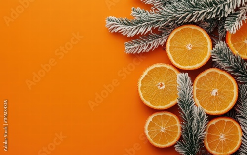 christmas new year orange background photo