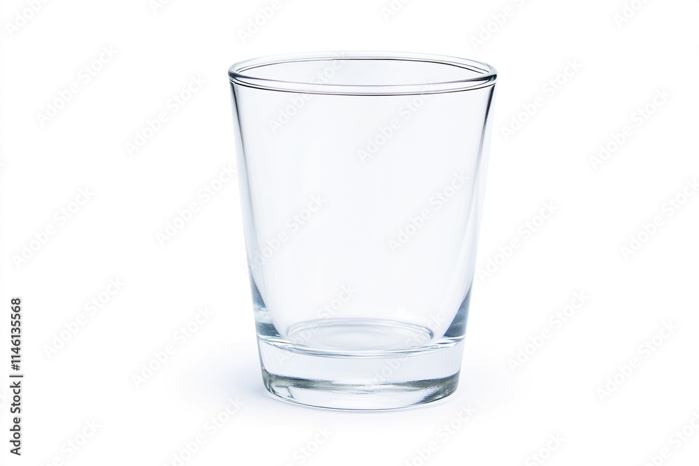 Close-up of a glass tumbler, transparent with trapezoid shape. Close-up of a glass tumbler, transparent with trapezoid shape.