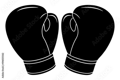 Close-up silhouette of boxing gloves