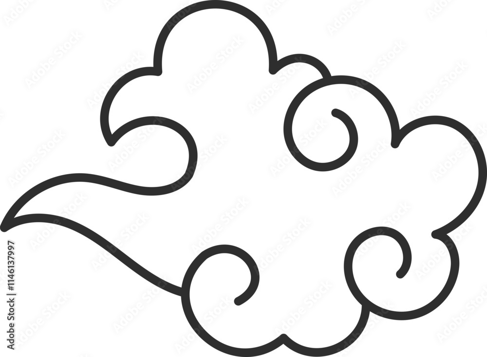cloud outline chinese new year ornamental celebration vector cloud outline chinese new year ornamental celebration vector