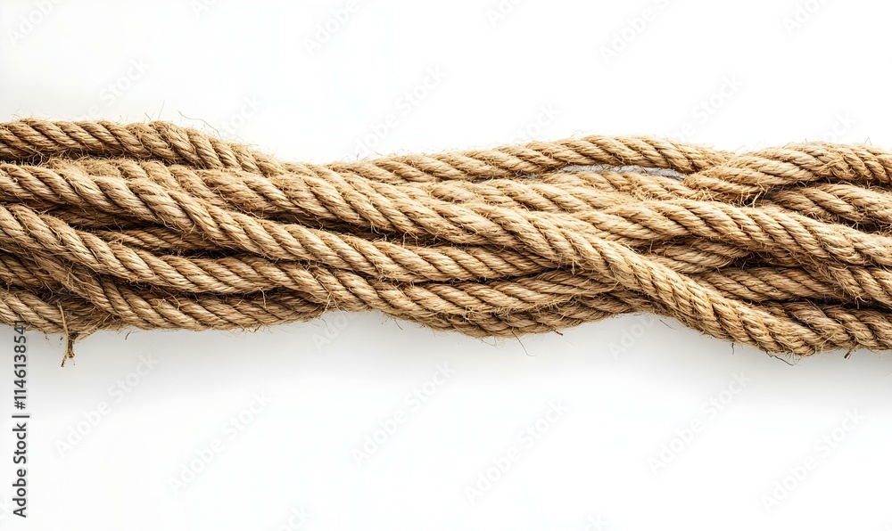 Tangled Jute Rope Isolated on Bright White Background for Textures Tangled Jute Rope Isolated on Bright White Background for Textures