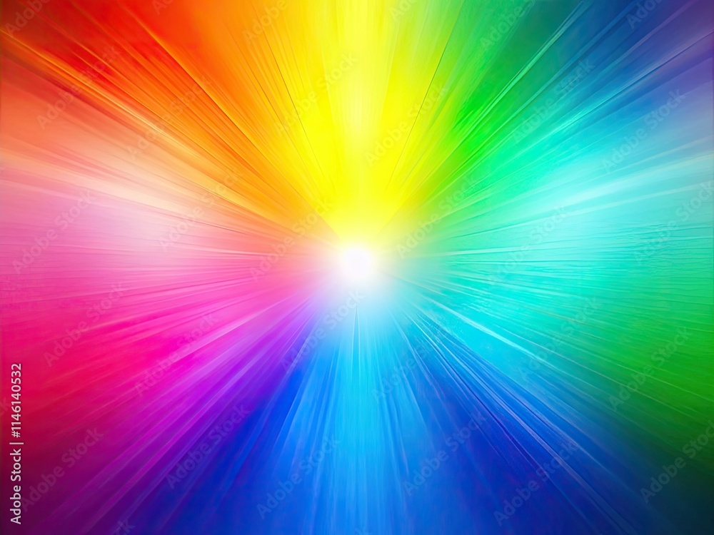 Fototapeta premium Modern design: A tilt-shift photo on a bright, colorful gradient mesh background. Rainbow banner template with soft, stylish colors.